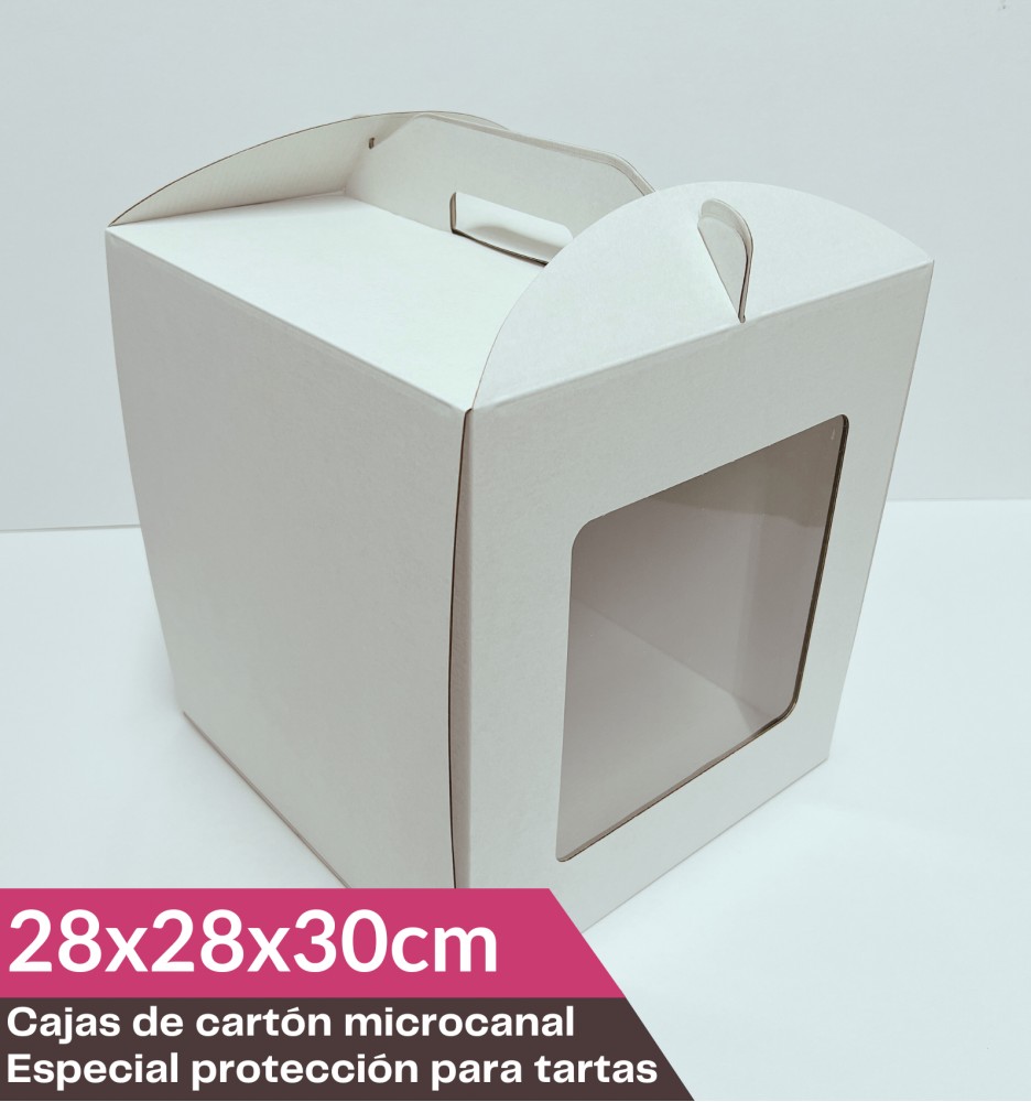 Caja para Tartas 28x28x30cm Blanca