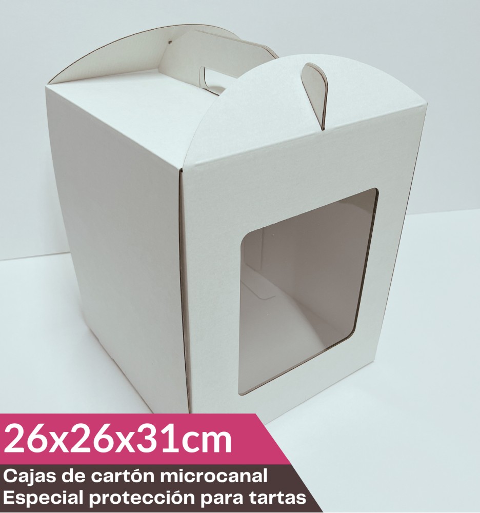 Caja para Tartas 26x26x31cm Blanca