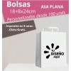 Bolsa Blanca 27+14x31cm Asa Plana Personalizada