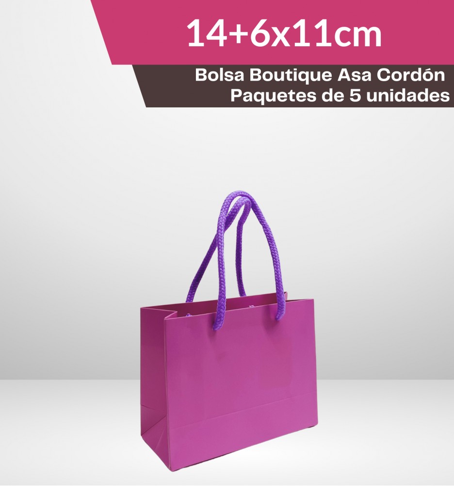 Bolsa Boutique Magenta 14+6x11cm