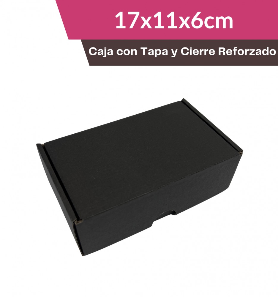 17x11x6cm / Pack de 5 Cajas / Caja Postal Negra