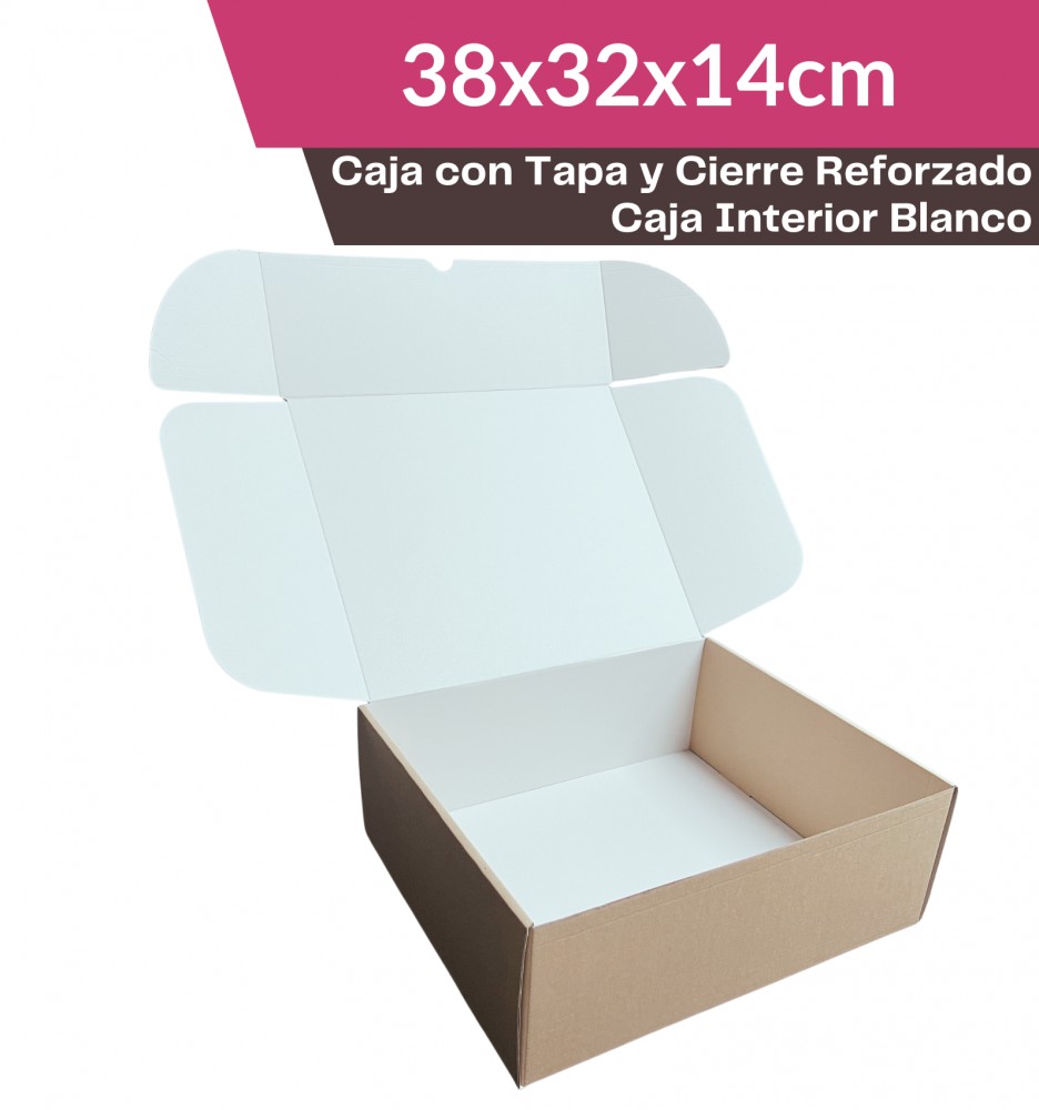 CAJA ENVÍO 20x25x5cm REFORZADA BLANCA