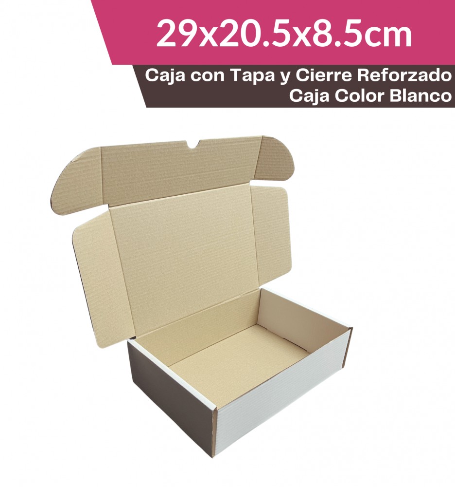 29x20.5x8.5cm / Pack de 10 Cajas / Caja Postal Blanca