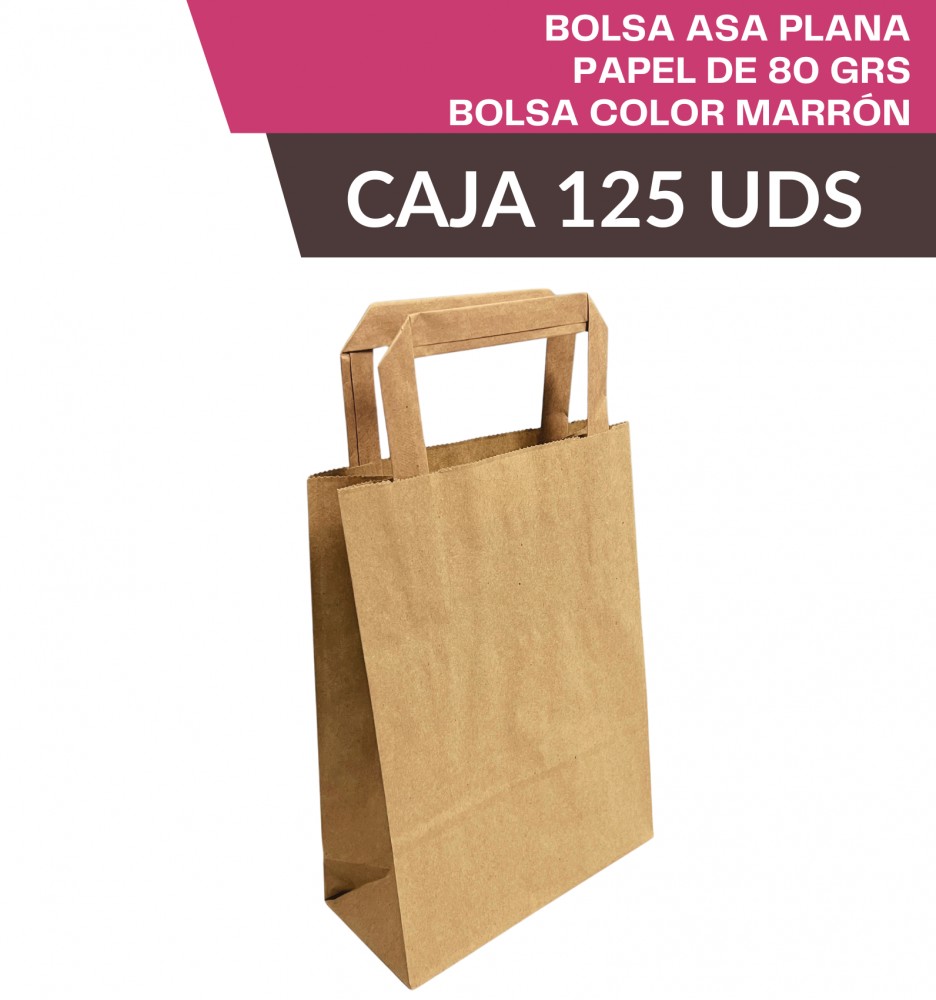 Bolsa Kraft Asa Plana 125uds
