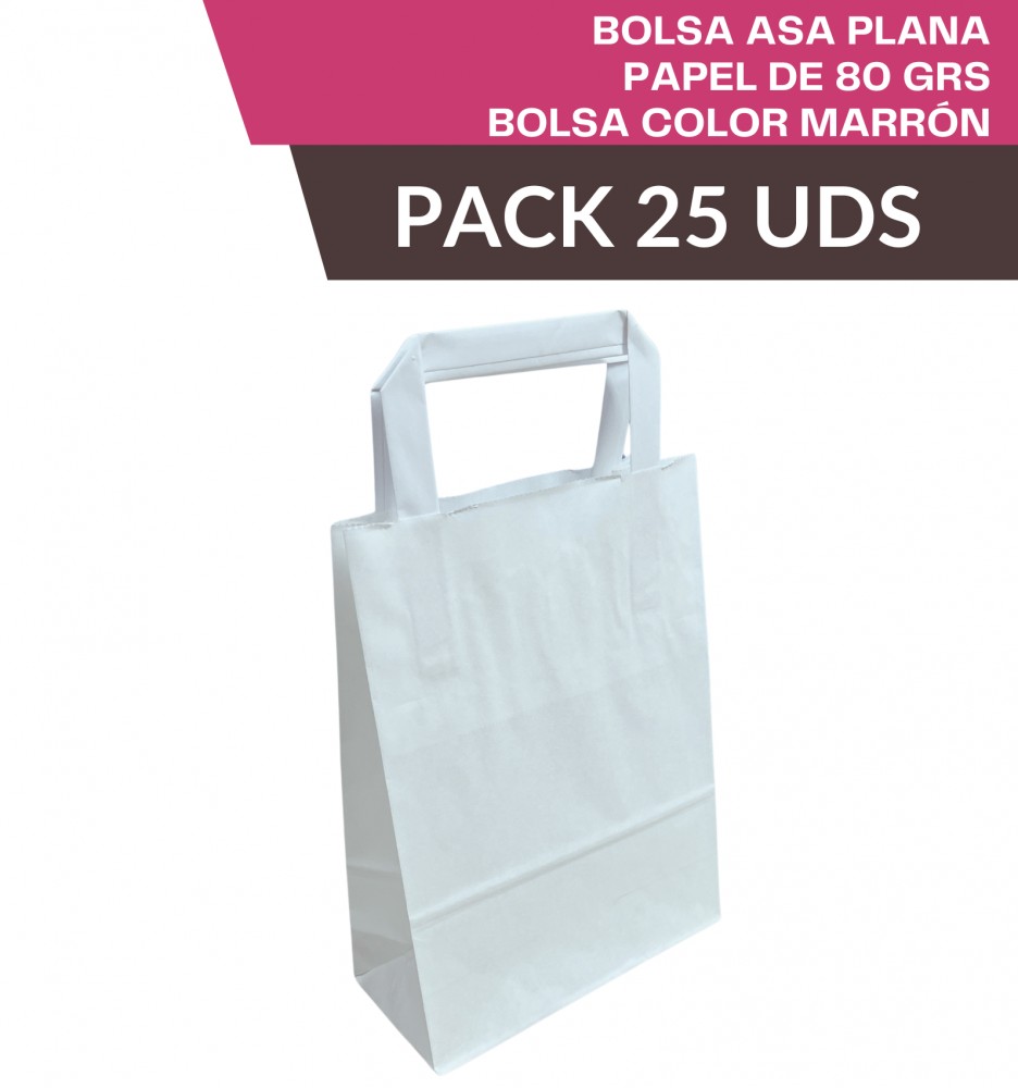 Bolsa Blanca Asa Plana 25uds
