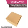 10 Cajas Envío 15x15x9cm Reforzada Marrón
