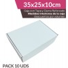 35x25x10cm / Pack de 10 Cajas / Caja Postal Blanca