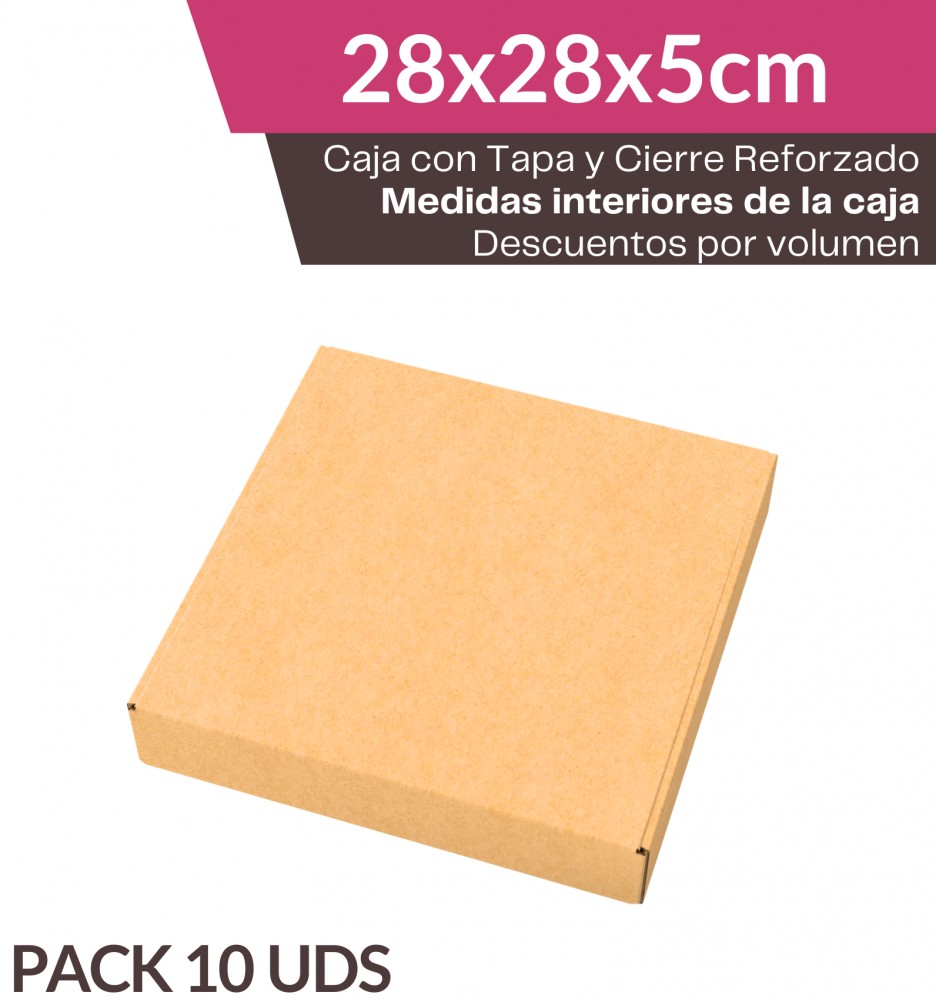 28x28x5cm / Pack de 10 Cajas / Caja Postal Marrón